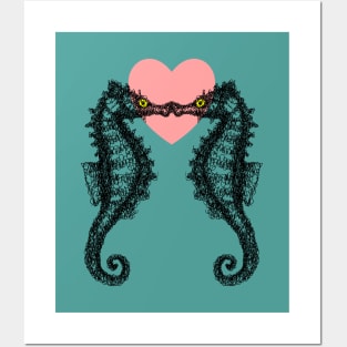 Seahorse Kiss Posters and Art